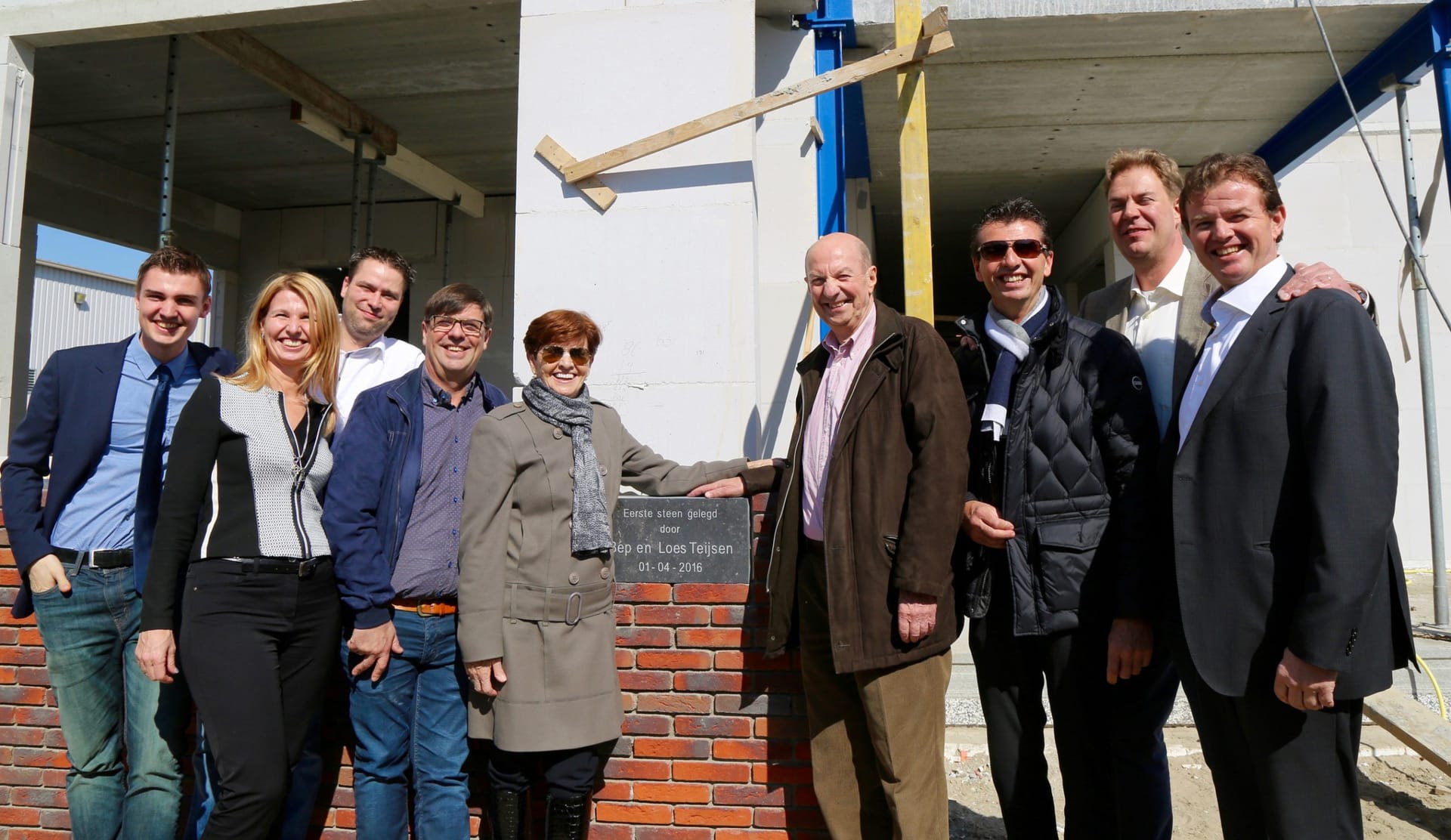 The Teijsen family at the laying of the foundation stone in Zeewolde, 1 April 2016