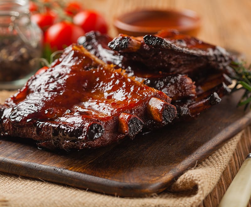 Grilled pork spare ribs