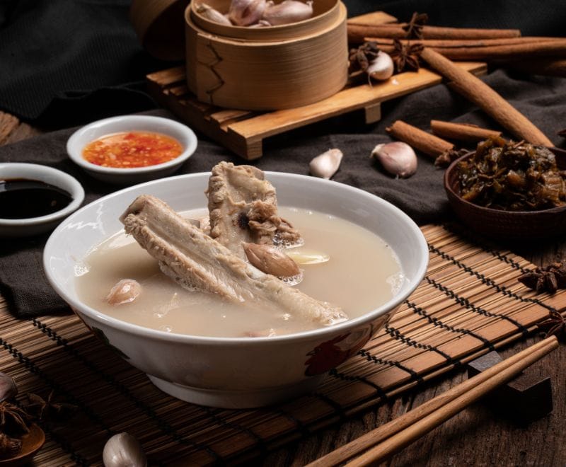 Pork bone soup with spices